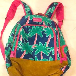 Simply Southern Tropical Palm Backpack with Pink and Tan Accents